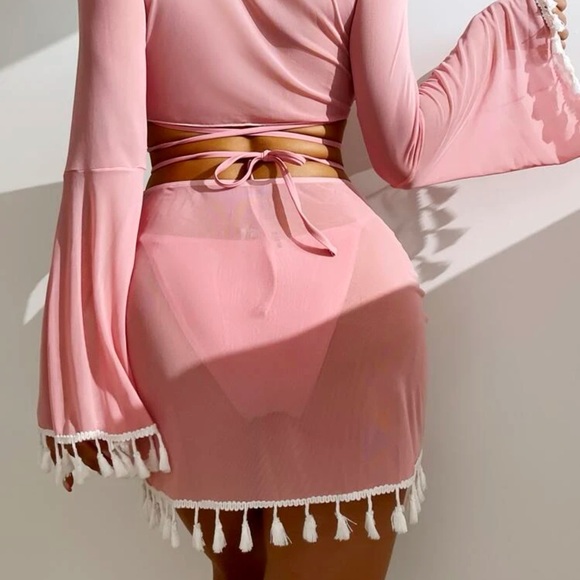 4-PC Tassel Peach Bikini Set NWT - Picture 2 of 4